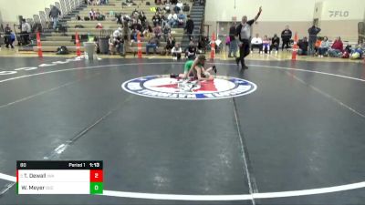 80 lbs Round 5 - Tyson Dewall, Ironhawks Wrestling Academy vs Weston Meyer, Osceola