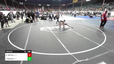 82 lbs Rr Rnd 2 - Alpha Warren, Dove Creek Bulldogs vs Israel Roybal Ll, Pride WC