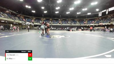 170 lbs Quarterfinal - Alya Razzak, Schaumburg vs Kinnidi Riley, Bloom