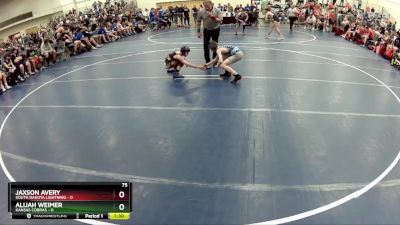 75 lbs Round 5 (6 Team) - Jaxson Avery, South Dakota Lightning vs Alijah Weimer, Kansas Cobras