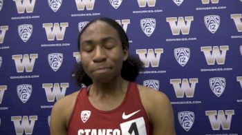 Olivia Baker after winning MPSF conference 800m title