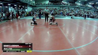 105 lbs Champ. Round 2 - Riley Cass, Blue Pride Wrestling Club-AAA vs Behrett Lorenson, Palmyra Youth Wrestling Club-AAA