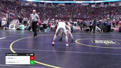 145 lbs Quarterfinal - Jackson Butler, Bishop McCort vs Reagan Milheim, Warrior Run