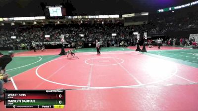 50 lbs Quarterfinal - Madilyn Bauman, KAWA vs Wyatt Sims, GGBA