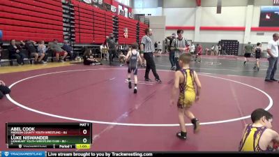 8U - 46 lbs Round 1 (6 Team) - Abel Cook, Madison County Youth Wrestling - 8U vs Luke Niswander, Lionheart Youth Wrestling Club - 8U