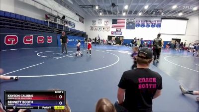 45 lbs Round 1 - Kayson Calkins, Green River Grapplers vs Bennett Booth, Windy City Wrestlers