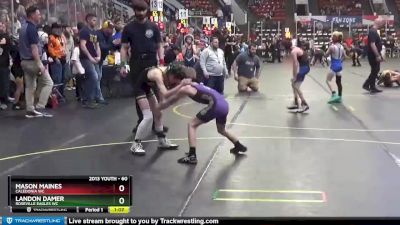 60 lbs Cons. Round 3 - Landon Damer, Roseville Eagles WC vs Mason Maines, Caledonia WC