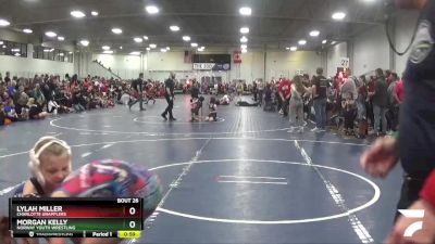 86 lbs Cons. Round 1 - Morgan Kelly, Norway Youth Wrestling vs Lylah Miller, Charlotte Grapplers