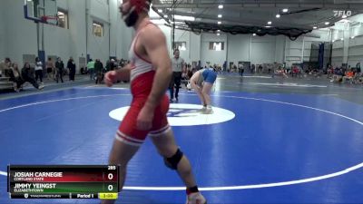 285 lbs Cons. Round 3 - Jimmy Yeingst, Elizabethtown vs Josiah Carnegie, Cortland State