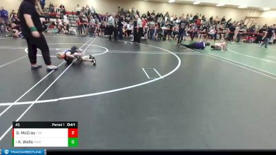 45 lbs Semifinal - Kasen Wells, Mat Demon Wrestling Club vs Griffin McCray, FordDynastyWrestlingClub