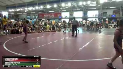 65 lbs Quarterfinals (8 Team) - Beckett Moyer, Alburnette WC vs William Duty, Team Palmetto