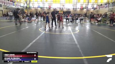 70 lbs Quarterfinal - Troy Davis, Powerhouse Wrestling Club vs Ryder Klobassa, Grand View Wrestling Club