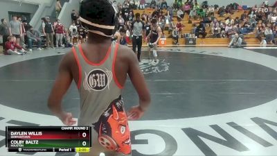 126 lbs Champ. Round 2 - Daylen Willis, Germantown vs Colby Baltz, Houston