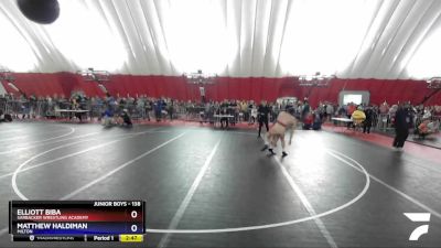 138 lbs Champ. Round 2 - Elliott Biba, Sarbacker Wrestling Academy vs Matthew Haldiman, Milton