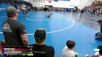 56 lbs Quarterfinal - Coltan Ledgerwood, Saratoga Wrestling Club vs Maddox Witt, High Plains Thunder