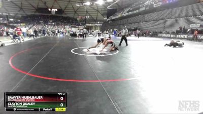 1A 170 lbs Cons. Round 2 - Clayton Qualey, Cascade Christian vs Sawyer Muehlbauer, Columbia (White Salmon)