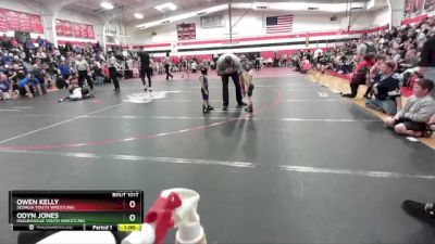 40 lbs Round 2 - Owen Kelly, Sedalia Youth Wrestling vs Odyn Jones, Higginsville Youth Wrestling