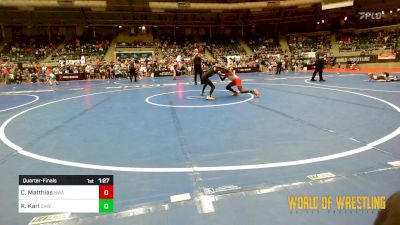 67 lbs Quarterfinal - Carter Matthias, Nebraska Wrestling Academy vs Kasen Karl, Greater Heights Wrestling