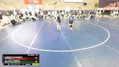 112 lbs Champ. Round 1 - Aubree Gutierrez, Surfside RTC vs Elliana Topete, Wasatch Wrestling Club