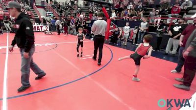 43 lbs Round Of 16 - Hudson Massara, Barnsdall Youth Wrestling vs Remmi Schwahn, Chandler Takedown Club