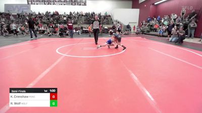 46 lbs Semifinal - Kail Crenshaw, Ponca City Wildcat Wrestling vs Rawley Wolf, Wolfpak Wrestling