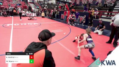 52 lbs Semifinal - Keo Andrist, ReZults Wrestling vs Weston Myers, Pawhuska Elks Takedown