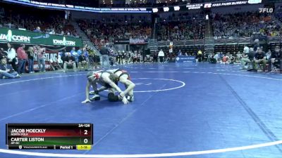 2A-126 lbs Champ. Round 1 - Jacob Moeckly, North Polk vs Carter Liston, AP-GC