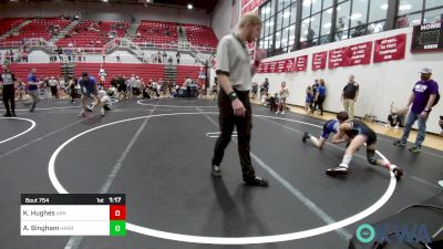 80 lbs Semifinal - Kysen Hughes, Ark City Takedown vs Asher Bingham, Harrah Little League Wrestling