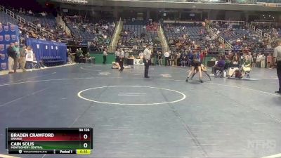 3A 126 lbs Cons. Round 3 - Cain Solis, Montgomery Central vs Braden Crawford, Orange