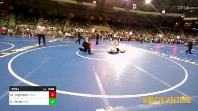 100 lbs Consi Of 8 #1 - Micah Engelman, Mat Assassins vs Davin Renick, Threestyle Of Oklahoma