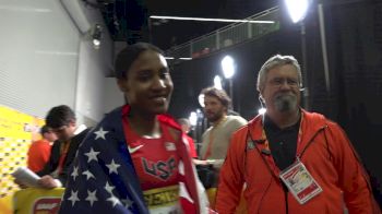 Ajee Wilson battles for silver in the 800 final