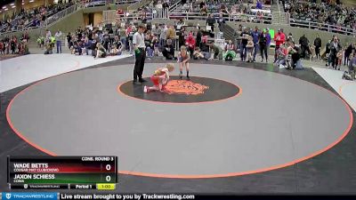 49 lbs Cons. Round 3 - Wade Betts, Cougar Mat Club(Crow) vs Jaxon Schiess, COWA