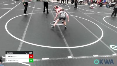 130 lbs Quarterfinal - Judd Hebert, Poteau Youth Wrestling Academy vs Dagan Hopkins, Vinita Kids Wrestling