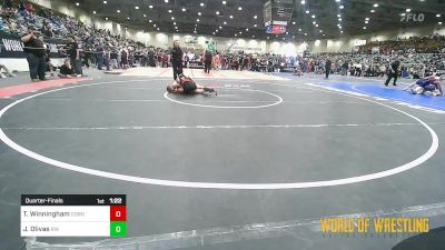 95 lbs Quarterfinal - Truman Winningham, Cornerstone Mat Club vs Jay Olivas, RedWave Wrestling