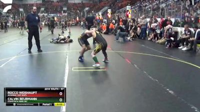 97 lbs Champ. Round 2 - Rocco Weishaupt, Algonac Mat Rats vs Calvin Beurmann, Comstock Park WC