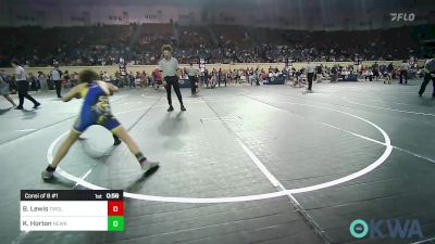 90 lbs Consi Of 8 #1 - Braxton Lewis, TWolves Youth Wrestling vs Keira Horton, Newkirk Takedown