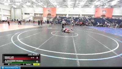 133 lbs Cons. Round 3 - Alexander Paxhia, Trinity (CT) vs Noah Lim, Wesleyan (CT)