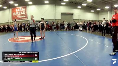 102 lbs Champ. Round 2 - Maxwell Krauskopf, Legend Wrestling Club vs Elijah Fitzpatrick, New Kent