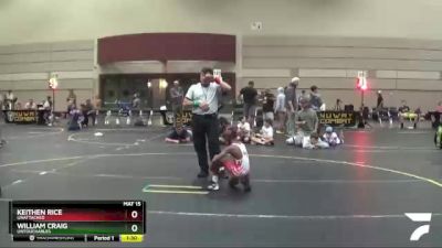 67 lbs Semifinal - Keithen Rice, Unattached vs William Craig, Untouchables