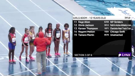 Youth Girls' 800m Championship, Finals 3 - Age 10