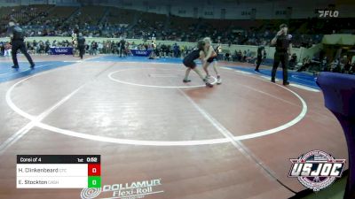 75 lbs Consi Of 4 - Harper Clinkenbeard, Comanche Takedown Club vs Elise Stockton, Cashion Youth Wrestling