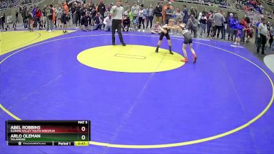 63 lbs Cons. Round 4 - Abel Robbins, Illinois Valley Youth Wrestlin vs Arlo Oleman, Tillamook