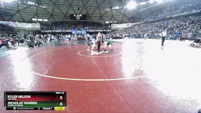 4A 132 lbs 5th Place Match - Nicholas Warren, Emerald Ridge vs Kyler Nelson, Skyview