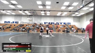 184 lbs Champ. Round 1 - Andres Rodriguez, Sacramento City College vs Riddoc Collins, Modesto College