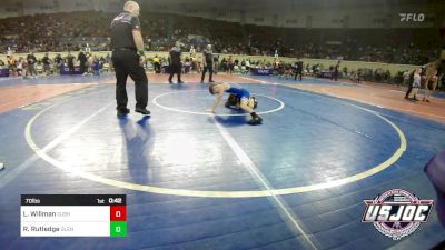 70 lbs Consi Of 4 - Lucas Willman, Cushing Tigers vs Rhett Rutledge, Glenpool Warriors