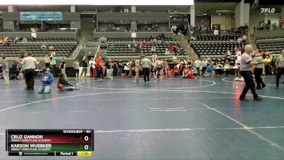 90 lbs 2nd Place Match - Cruz Gannon, Sebolt Wrestling Academy vs Karson Wuebker, Sebolt Wrestling Academy