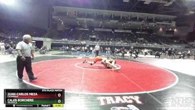 170 lbs 5th Place Match - Juan-Carlos Meza, Calaveras vs Caleb Borchers, Vacaville