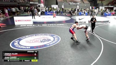 92 lbs Cons. Round 2 - Joshua Allen, California vs Juan Chavez, Newark Wrestling Club