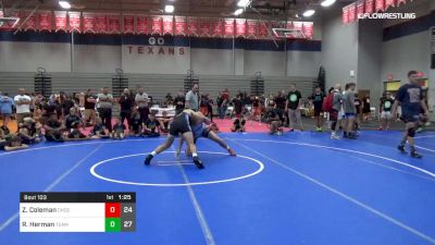 185 lbs Rr Rnd 1 - Zane Coleman, Choctaw, OK vs Ryan Herman, Team STL