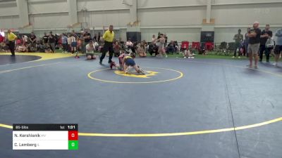 85-S lbs Quarterfinal - Nicholas Kershisnik, WV vs Cole Lemberg, IL